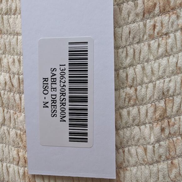 NWT Reformation Sable Riso Floral Ivory Cream Smocked Midi Dress, size M - Picture 4 of 4